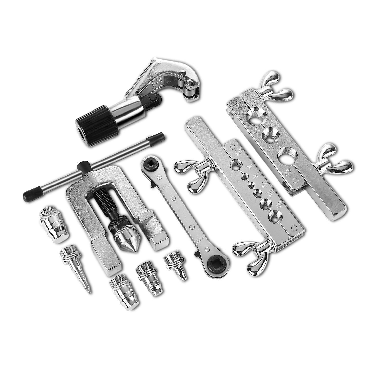 Flexzion Flaring Swaging Tool Kit 45 Degree Brake Line Tubing Copper