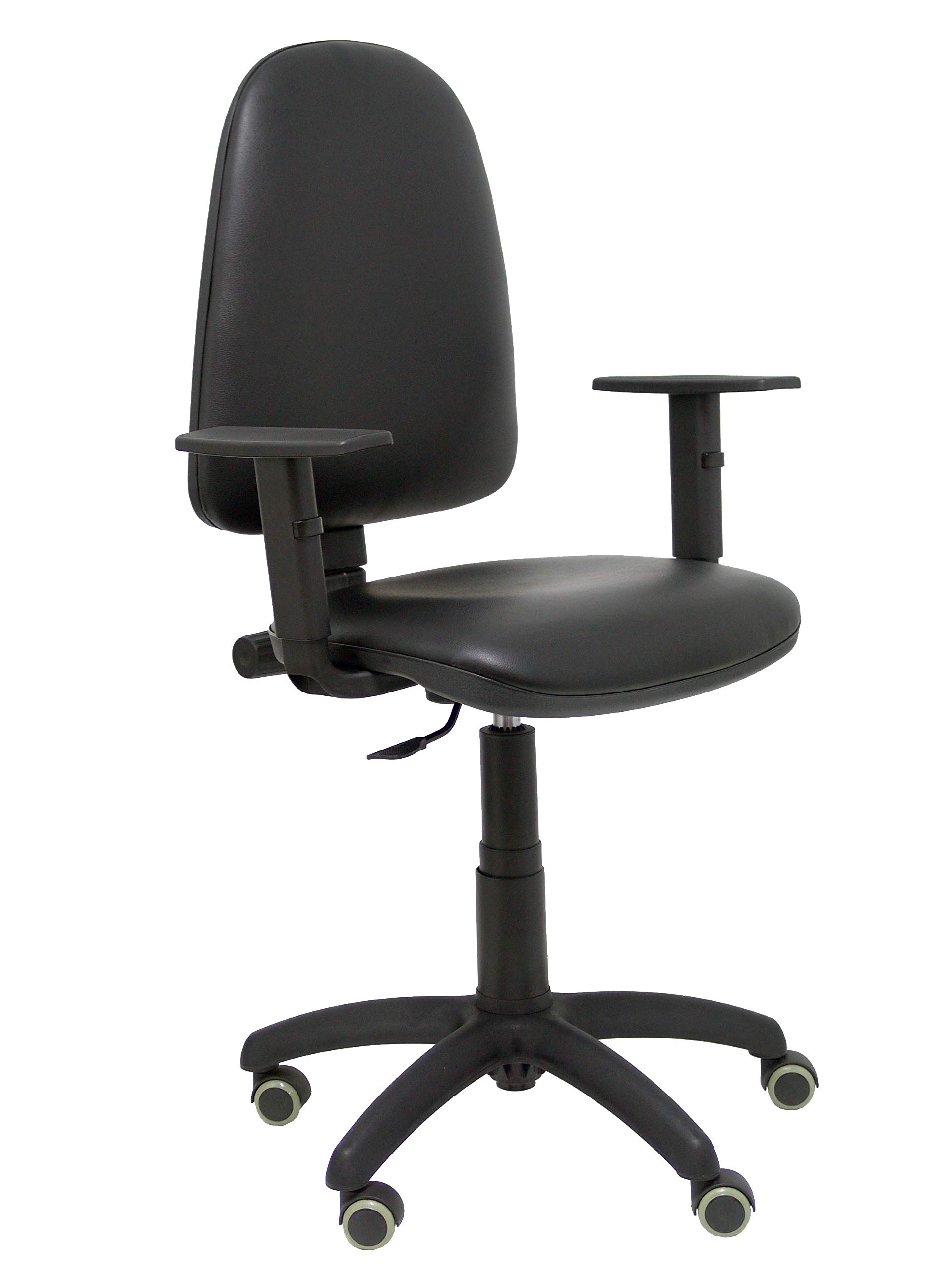 Piqueras y Crespo Ayna – Ergonomic Office Chair with Permanent Contact Mechanism and Height Adjustable – Seat and Back Upholstered in Imitation Leather Black