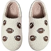 Tarvione Football Slippers for Women Cute Ball Sports House Shoes Fluffy Cozy Plush House Slippers Soft Warm Home Shoes