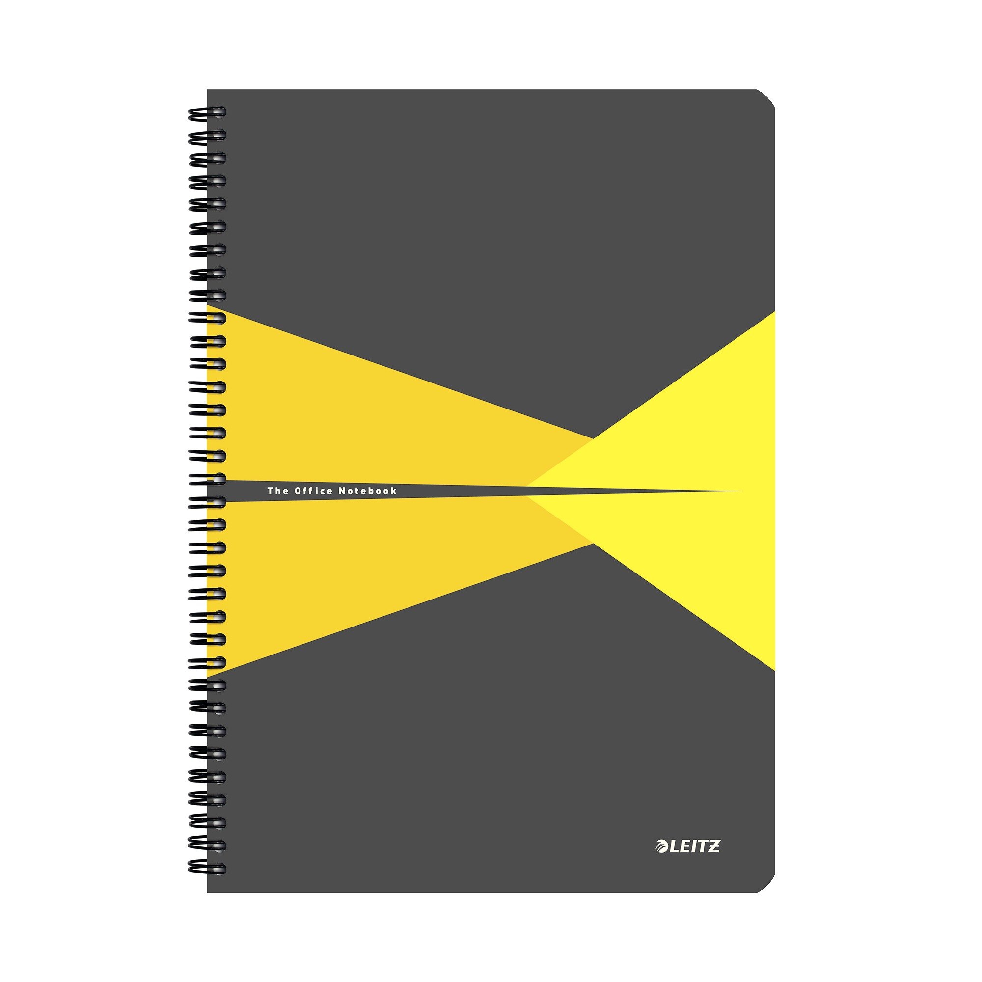Leitz A4 Stiff Cover Notebook, Yellow (90 Sheets, Ruled, 1 Bookmark, 90 gsm Ivory Paper, Office Range)