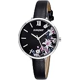 KIMOMT Women's Watches Leather Band Luxury Quartz Watches Waterproof Fashion Creative Wristwatch for Women Ladies