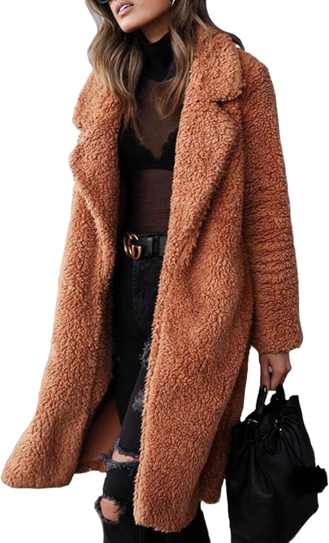 Hopereo 2021 Autumn Long Winter Coat Woman Faux Fur Coat Women Warm