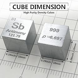 Antimony Cube - 10mm Pure Metal Element Cubes