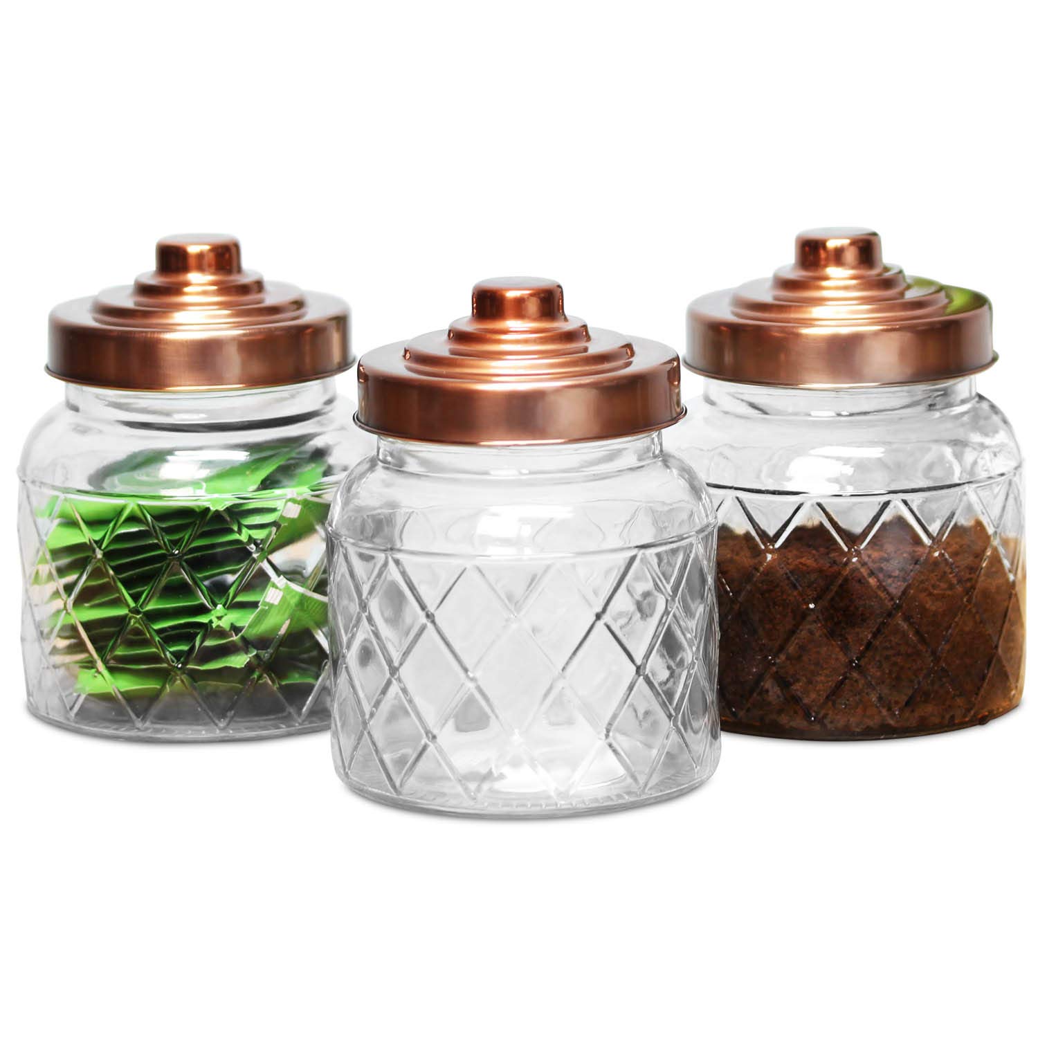 glass tea coffee sugar containers