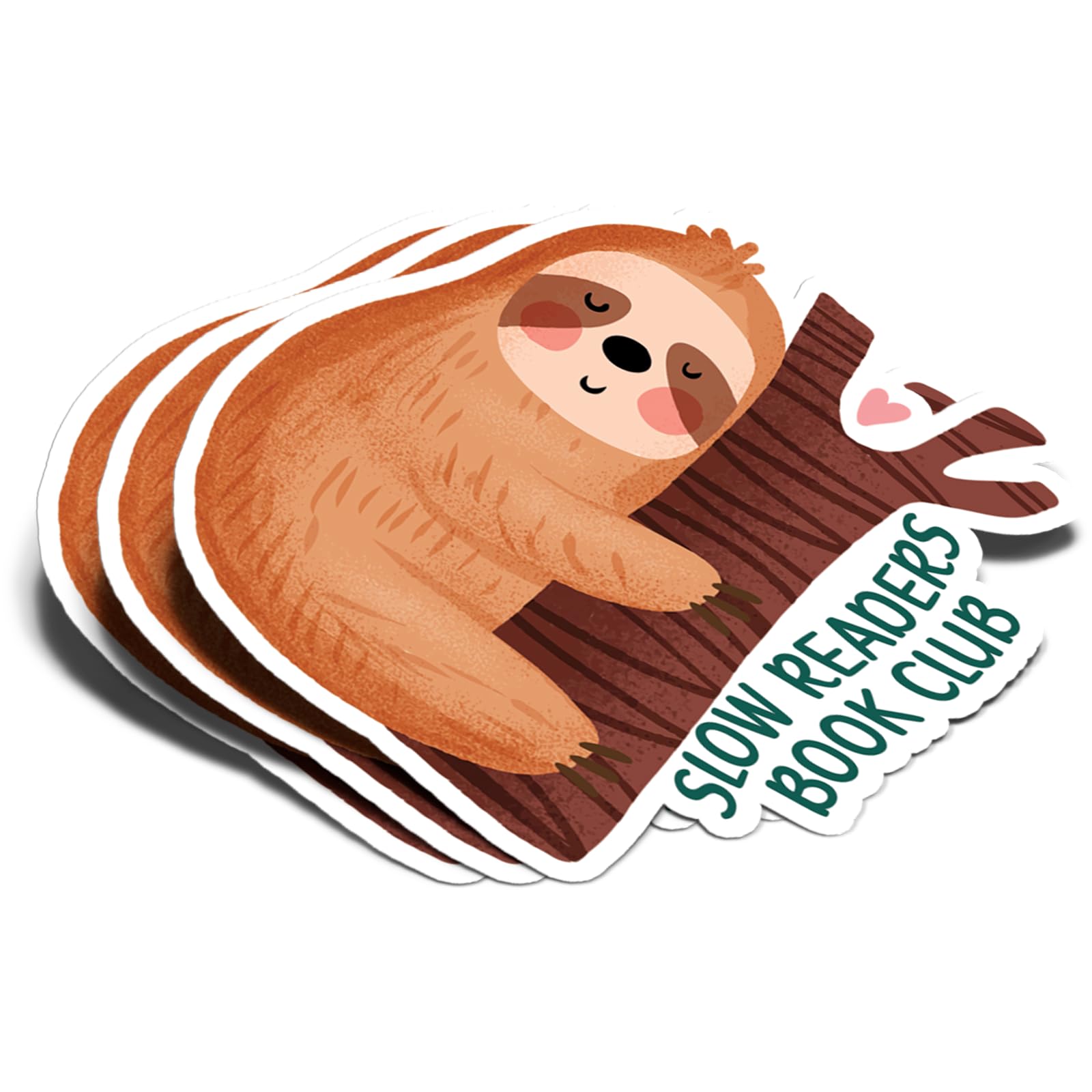 Photo 1 of (3Pcs) Slow Readers Book Club Sticker Reading Lover Nerd Book Addict Bookish Decal Sloth Waterproof Vinyl Stickers Adult for Laptop Kindle Tumbler Water Bottle Mug Phone Notebook - Size 3”x2.5”
