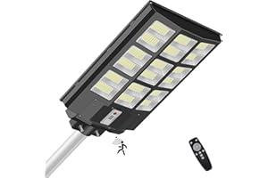 INSDEA 1000W LED Solar Street Light Motion Sensor, 100000LM Dusk to Dawn Solar Lights for Outside, IP65 Waterproof Solar Flood Lights Outdoor, Solar Security Lights for Garden Yard Parking Lot