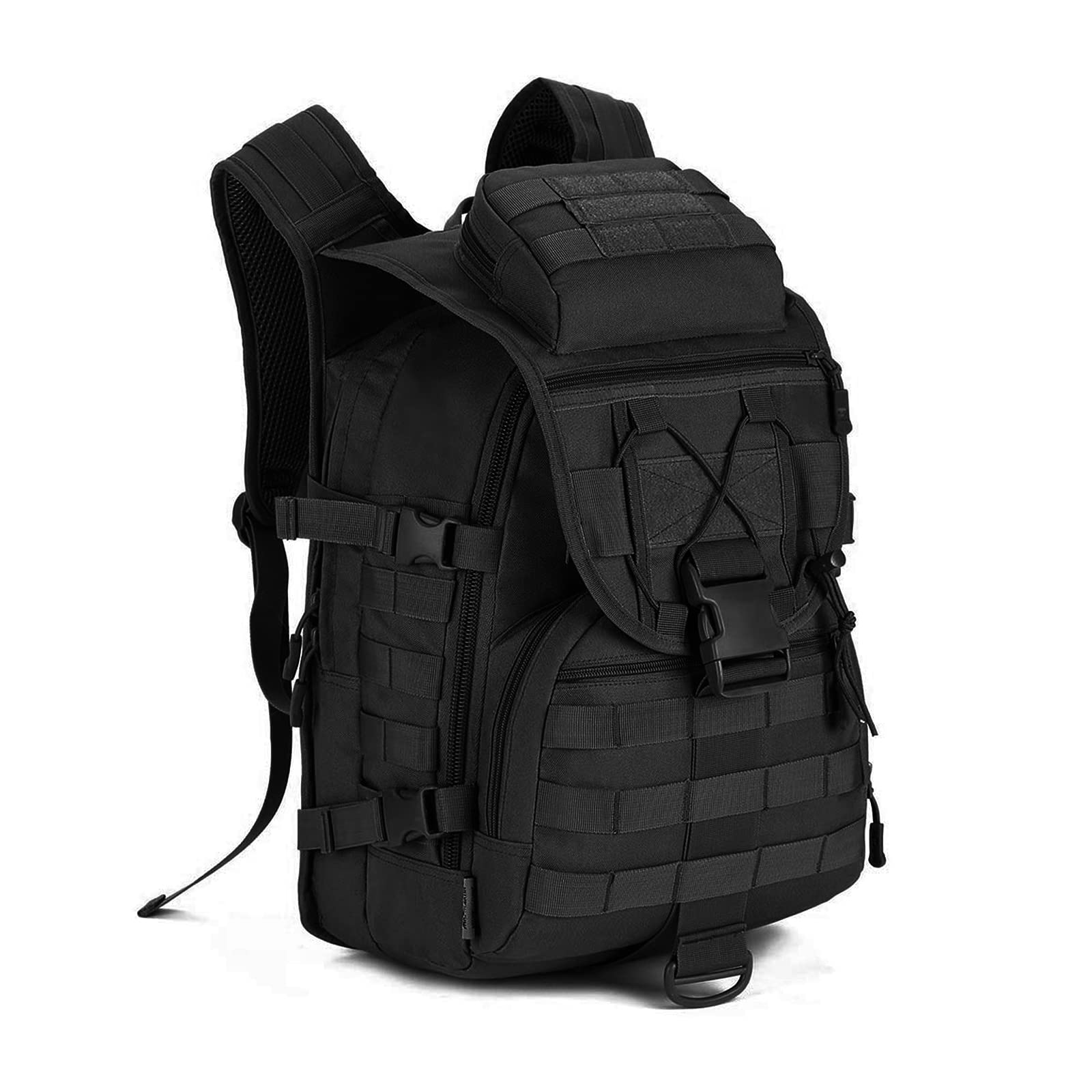 HUNTVP Tactical Backpack 40L, Military Molle Backpacks Rucking Rucksack Large Rucksack Black Pack Army Bug Out Bag for Men Women Camping Hiking Travelling Trekking