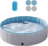 Yaheetech PVC Foldable Pet Pool 120x30cm Portable Bathing Tub Gray view 3