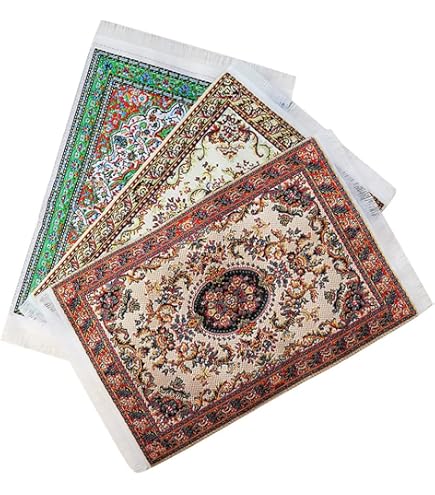 Tapis tissé à l'échelle 1/12 pour maison de poupée miniature #7