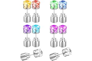 ESONSTYLE LED Earrings, Light Up Stud Earrings, Glowing Diamond Crown Pendant Earring for Women and Men, LED Jewelry for Party, Wedding, Birthday, Night Out, Disco, Festival