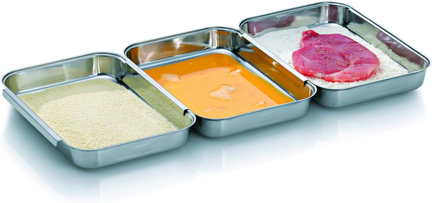 Kela 10846 Panierschalen-Set, 3-tlg., Edelstahl, 22,3 x 14,5 cm, Estrada