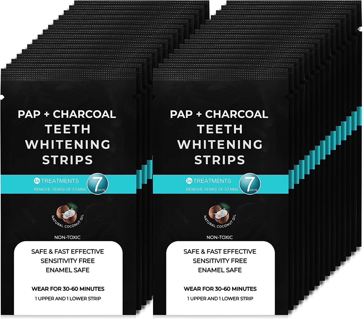 Waving Palms Teeth Whitening Strips, Whitening Strips, 28 Non-Sensitive Whitening Strips, Teeth Whitening Kit, 14 Sets Fast-Result Teeth Whitener, Peroxide Free Teeth Whitening Strips
