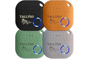 TALLYGO Bluetooth Asset Tracker (iOS and Android Compatible) - Key Finder, Item Locator, Phone Finder, Wallet, Purse, Backpack, Luggage, Extra Batteries, Inventory List, (TG_Tracker Multi-Color 4-Pack)