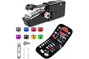 ABABILA Handheld Sewing Machine,Sewing Machines for Beginners,Portable Electric Mini and Samll Hand Held Kit for Adults Included Mannual and Accessories,Sewing Hem Quick Stitching (Black-1)