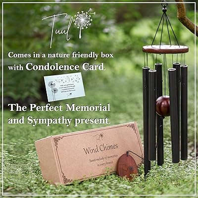 Buy Tuul Memorial Wind Chimes Black 28 Inch Sympathy Wind Chimes Unique Sympathy Gift Memorial Gifts For Loss Of Mother Father Bereavement Gifts In Memory Of Loved One Windchimes Remembrance Presents Online In