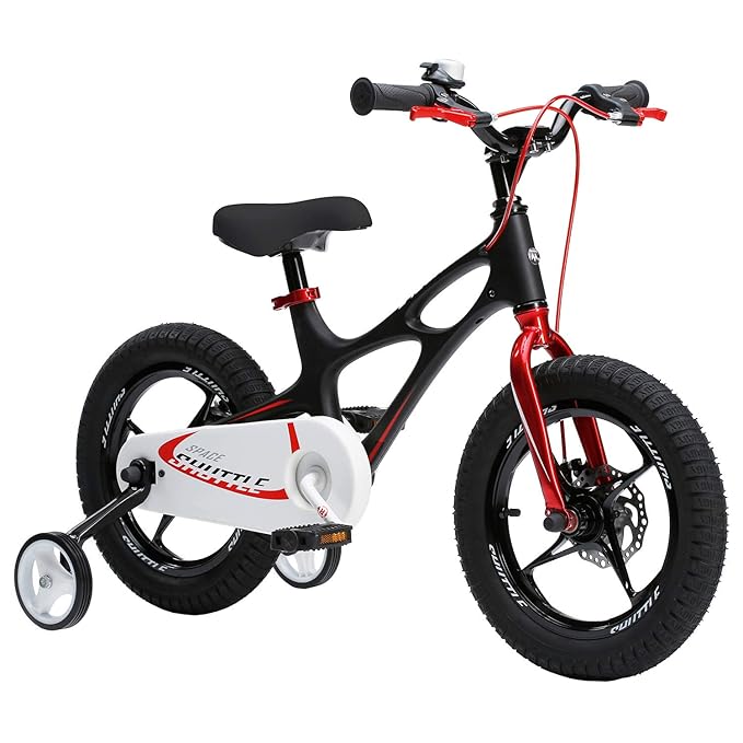 RoyalBaby Space Shuttle Magnesium Kinderfahrrad für Jungen und Mädchen, ab 4-6 Jahre, 14-16-18 Zoll mit Stützrädern und Parks