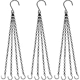 Sankoly 3 Pieces Hanging Baskets Chains 4 Leads Hanging Chains 23 Inches Long Flower Pot Basket Chains, for Planters, Bird Feeders, Lantern, Lamp