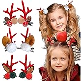 3 Pairs Christmas Hair Clip Reindeer Antlers Ears Hair Accessories Classic Element for Women Girls Christmas Party