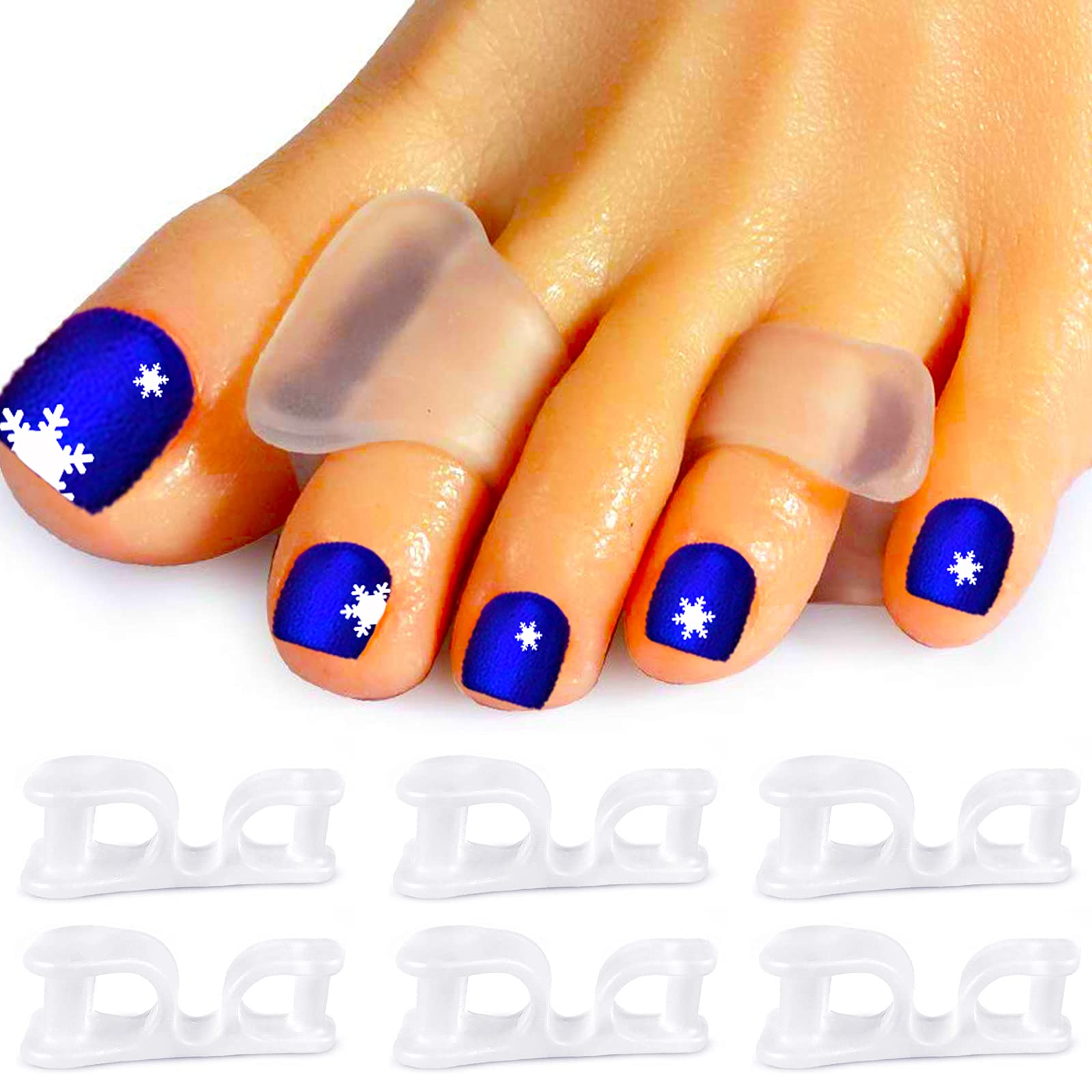 Mcvcoyh Gel Toe Separators Bunion Corrector, 8 Pieces Toe Spreaders for Overlapping, Hallux Valgus, Diabetic Feet for Men and Women
