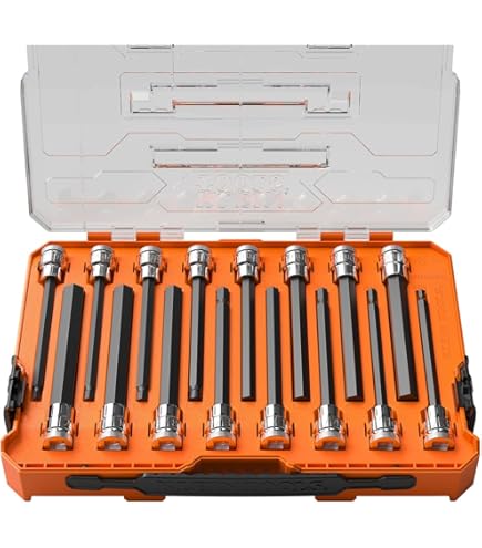 Wright Tool 316 3/8 Inch Drive 7 Piece Hex Bit Socket Set Long