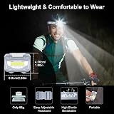 Gritin LED Head Torch Headlamp 2 Pack 3 Modes Waterproof 6 AAA Included Gray view 5