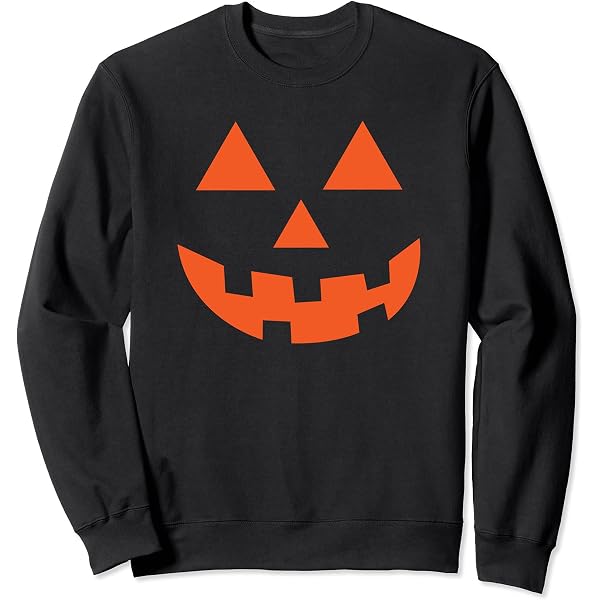 Women's Halloween Off-Shoulder Sweatshirt - Pumpkin Face Print, Slouchy Pullover, Long Sleeve, Black, 2XL