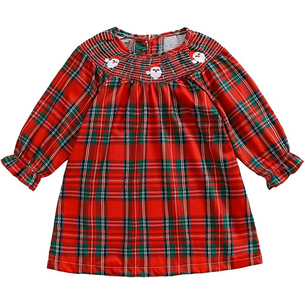 smocked christmas dress 18 months Amazon.com: Christmas Smocked Baby Girl Clothes Short Sleeve Santa Claus  Embroidery Smocked Dress Xmas Dress Headband Set (Red, 6-9 Months): Clothing,  Shoes & Jewelry
