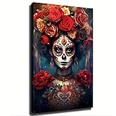 Day of The Dead Canvas Wall Prints poster Modern Home Aesthetic Decor Wall art for Bedroom Dorm (12x18inch Unframe)