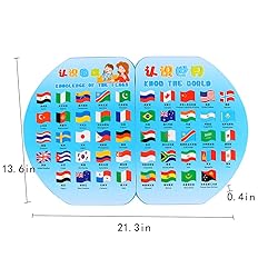 Monique Wooden Puzzle World Map Board Flag Matching