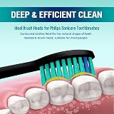 Derffin Replacement Brush Heads for Philips Sonicare HX6014 8 Pack Black view 2