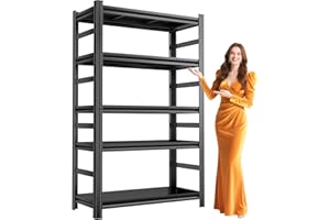 SFTORMAS 72''H Storage Shelves,Metal Shelving Heavy Duty,3000 lbs,Garage Shelving,Adjustable Metal Racks,5 Tier Shelving Unit,Rack Units and Storage for Warehouse,Basements,Garages,Pantries,72''H 36''W16''D
