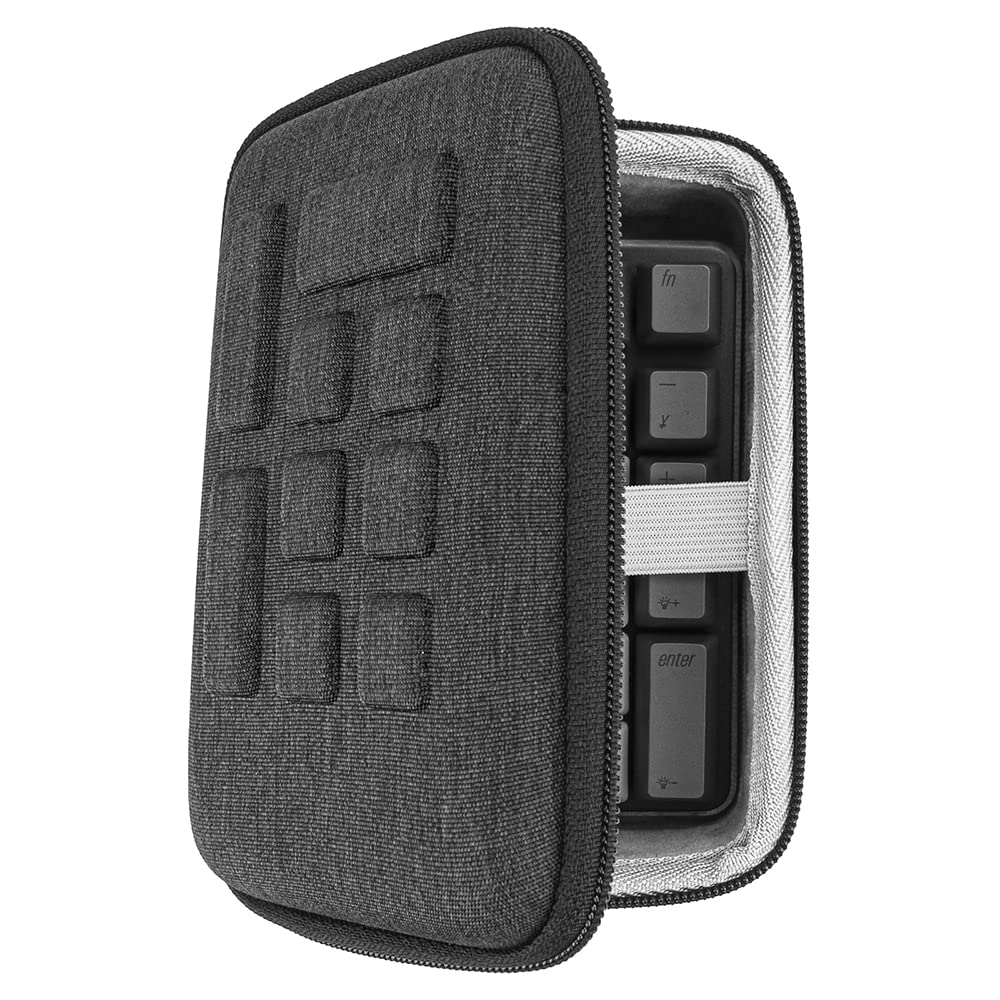 Geekria Portable Number Pad Travel Case for Mechanical Numeric Keypad, Compatible with Qisan 21 Keys Mini Numpad, MOTOSPEED K23, Kinst Numpad 17, Tishled Mechanical Numpad (Dark Grey)
