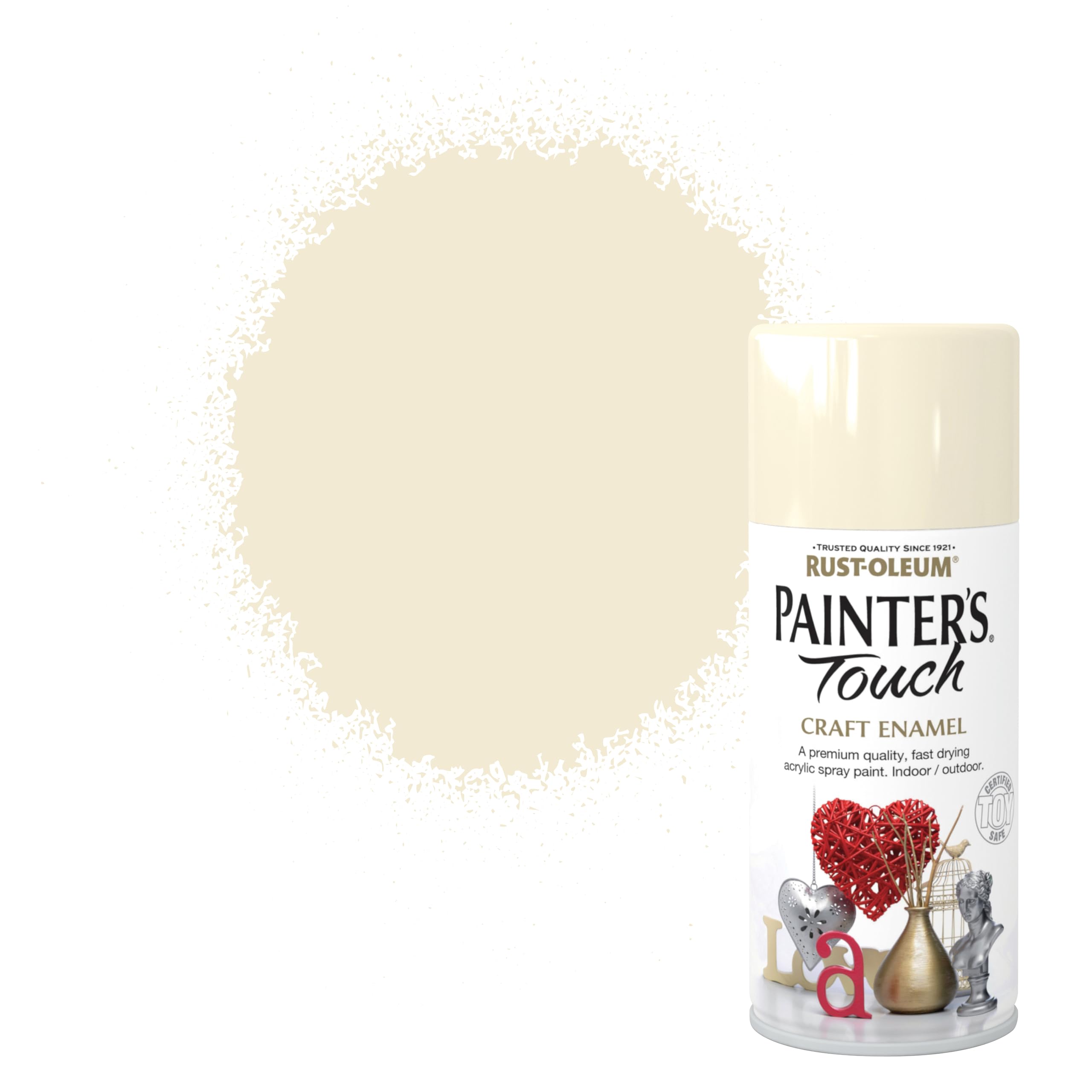 Rust-Oleum 150ml Painter's Touch Craft Enamel Spray Paint Aerosol - Heirloom White