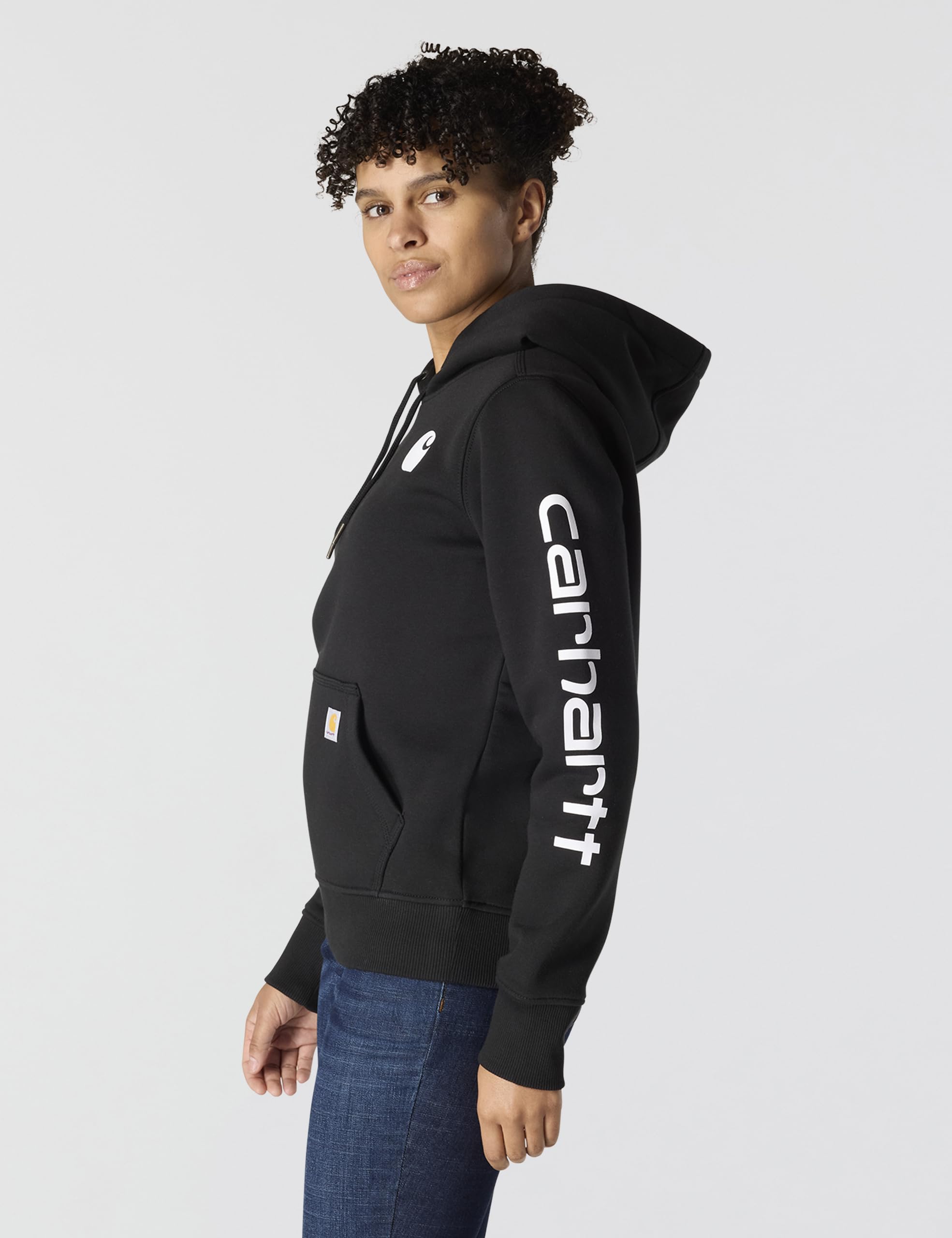 Carhartt Women's Relaxed Fit Midweight Logo Sleeve Graphic Sweatshirt