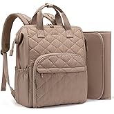 LOVEVOOK Small Diaper Bag Backpack, Mini Baby Bag for Girl Boy with Changing Pad, Diaper Backpack for Mom Dad with Stroller Buckles, Khaki