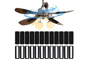 24 Pcs Ceiling Fan Filters for Blades, Activated Coconut Shell Carbon Fan Filters Trap Dust, Easy-Stick Universal Fans Blade 