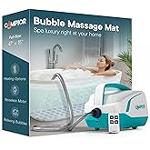 Bubble Bath Massager Mat for Bathtub, 47.24" x 14.57" Full-Body Heated Air Spa with 6-Level Adjustable Bubbles, Non-Slip Waterproof Design, Remote Control, For Stress, Muscle Relief &amp; Relaxation, Aqua