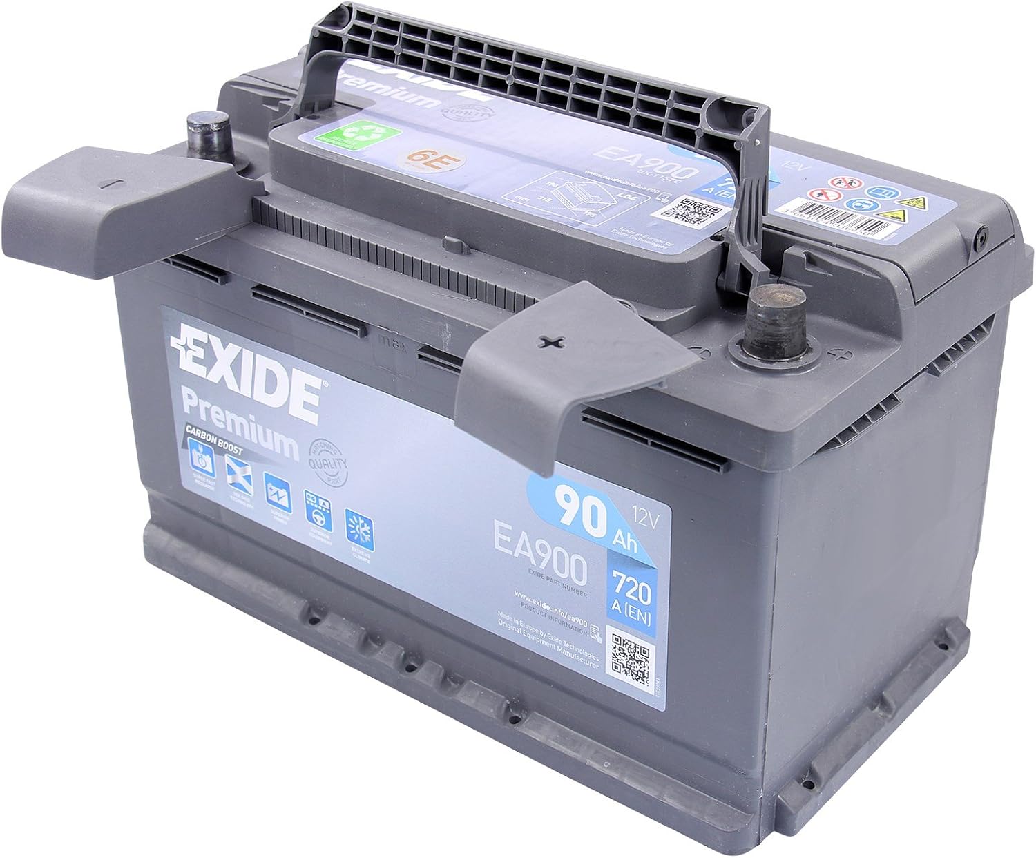 Exide Premium Carbon Boost EA900 90Ah 12V 720A(EN), other, Standard - Image 5