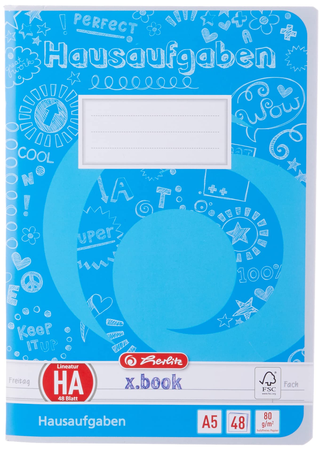 Herlitz Exercise Book A5 48 Sheets Homework, A%