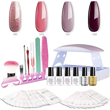 Amazon Com Sexy Mix Gel Nail Polish Kit With Uv Led Light Home