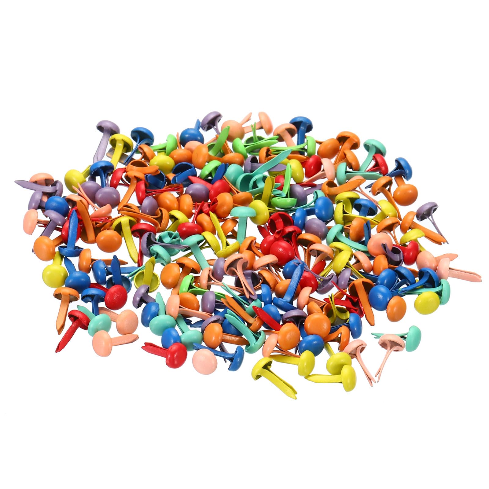 PATIKIL 4.5 x 8 mm Mini Brads for Paper Crafts, 200 Pcs Round Paper Fastener Metal for Art Crafting Projects, and DIY Decorative Scrapbooking, Assorted Colors