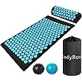 LadyRosian Acupressure Mat and Pillow Set with Oxford Bag, for Neck Back Pain, Muscle Relaxation Stress Relief, Relieve Sciatica and Pain Relief Set (Blue)