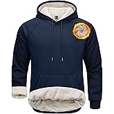 Cavva Men's Sherpa Hoodie Heavyweight Fleece Lined Thick Winter Thermal Athletic Sweatshirt with Kangaroo Pocket