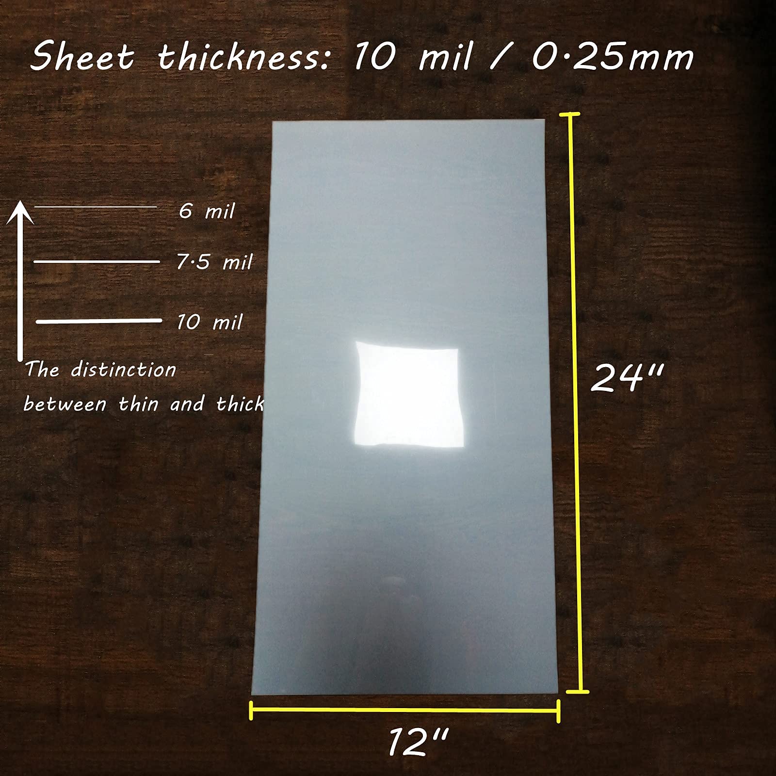 BANLTRE 12 x 24 Flat Packaging Mylar Sheet Milky Translucent PET Blank Stencil Making Sheet for Cutting, Cut Tool Template Material -Thick .01