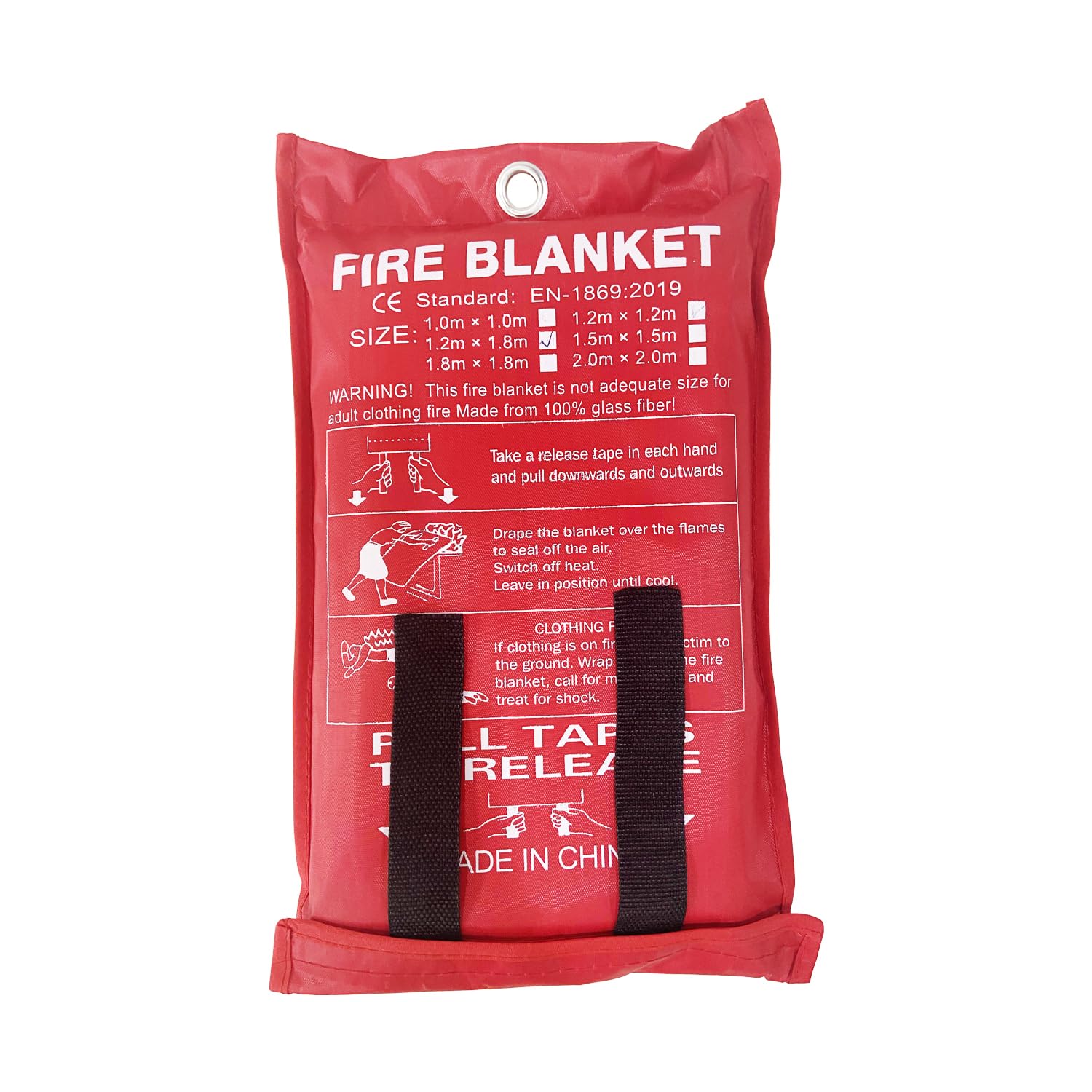 ISOP Fire Blanket Large 180 * 200 cm – Fibreglass Fire Retardant Blanket – Heavy Duty Emergency Blanket – A-Grade Survival Blanket – Fire Suppressant Blanket – First Aid – Rescue Blanket for Home