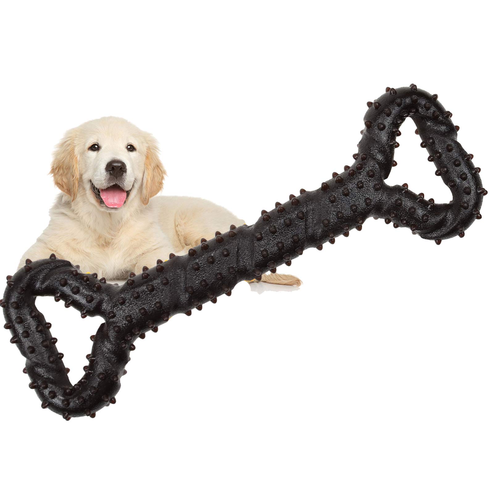 atopo Durable Dog Chew Toys 13 Inch Bone Shape Puppy Chew Toy with Convex Design Strong Tug Toy for Aggressive Chewers Medium and Large Dogs Tooth Cleaning