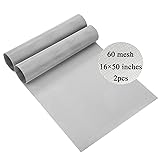 ovsor 2Pcs 60 Mesh Stainless Steel Mesh16×50