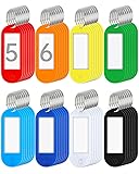 Teskyer Key Tags, 56 Pcs Plastic Key Labels Tags
