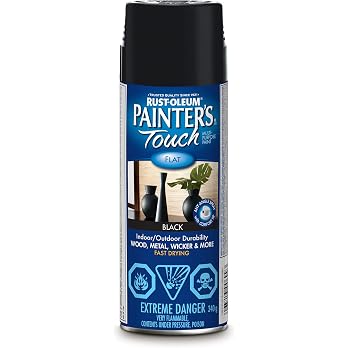 Rust-Oleum Painter's Touch Spray Paint in Flat Black, 340g - View 6