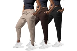 Common Stitch 3 Pack Sweatpants Women, Cozy Womens Sweatpants, Fleece Womens Yoga Joggers (Available in Plus)